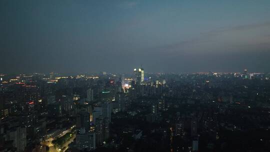 上海徐家汇夜景航拍空镜