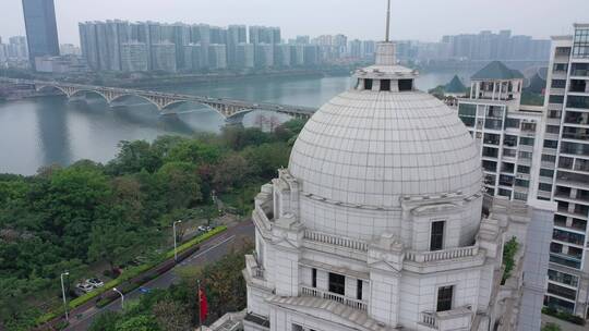 航拍—柳州市柳江河（保利对岸）视频素材模板下载