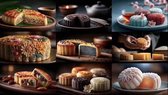 中秋佳节品月饼，阖家团圆庆丰收高清在线视频素材下载