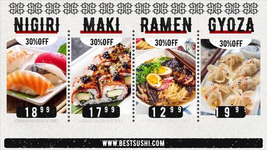 中国风餐厅食物价格表外卖宣传片AE模版