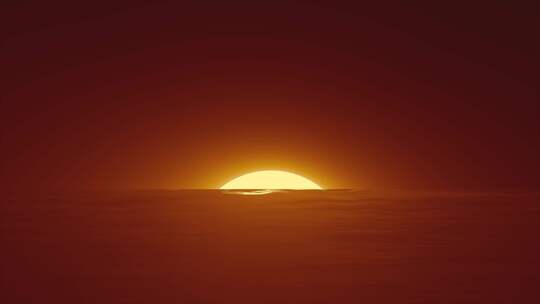 橙色的太阳在水面和地平线上反射视频素材模板下载