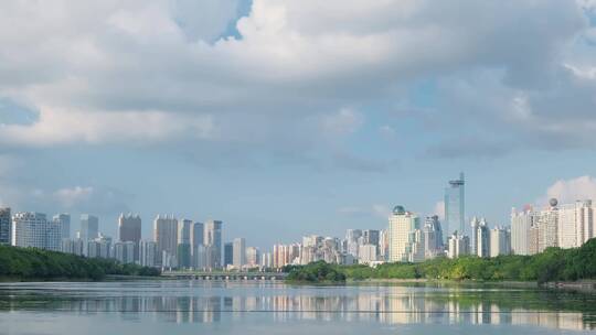 广西南宁南湖公园湖景延时