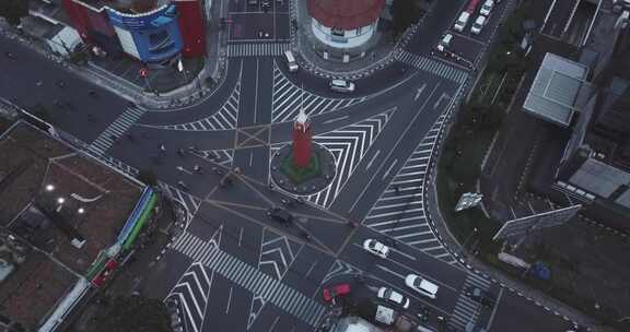 道路交叉口鸟瞰图