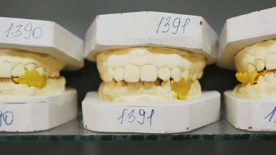 铸造人类颌骨的牙科石膏模型