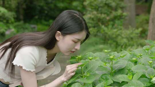 大学生美女看书学习校园公园夏天春天树林