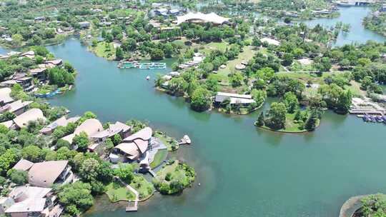 四川成都天府新区麓湖高端房地产社区航拍