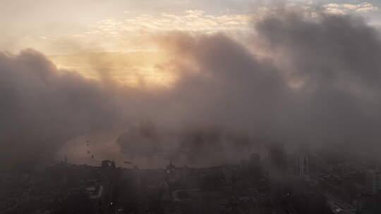 城市云海日出全景