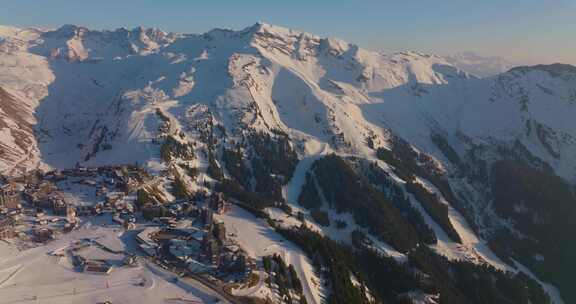 Morzine，雪，山，树