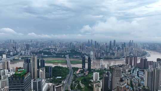 重庆夏日暴雨航拍视频素材模板下载