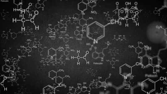 黑色背景化学分子方程式dna生物医学科研