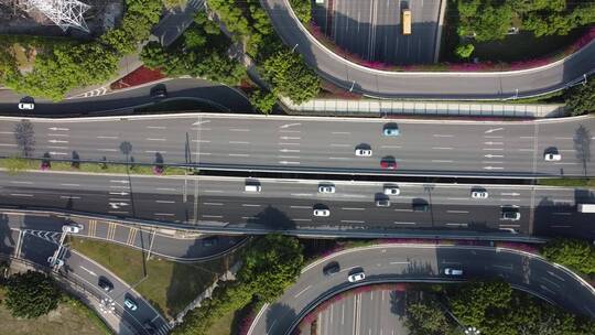 城市公路车流航拍