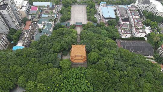 湖南岳阳金鹗山公园航拍