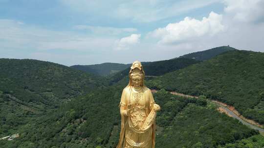 航拍苏州西山岛大如意圣境景区