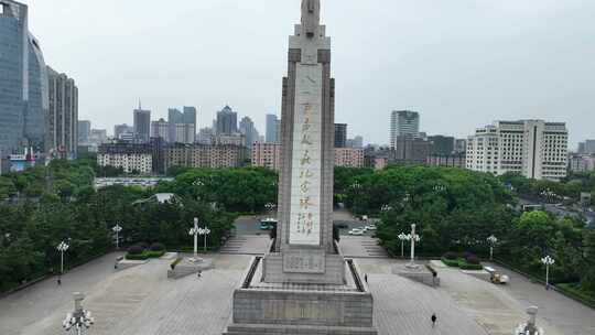 南昌市八一广场航拍八一南昌起义纪念塔建筑