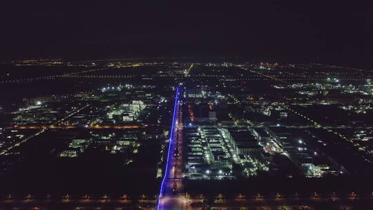 浙江省绍兴上虞精细化工园区夜景