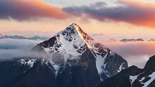 雪山日出壮丽全景