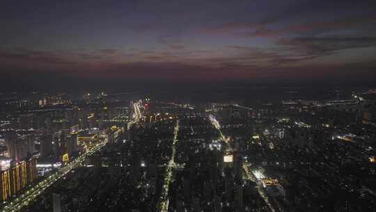 江西抚州城市夜景航拍