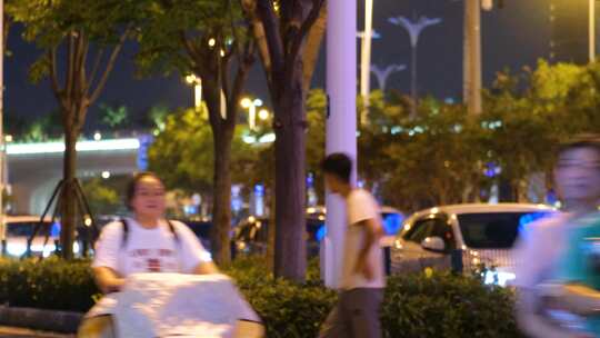 大城市大都市下班高峰期夜晚夜景交通汽车车