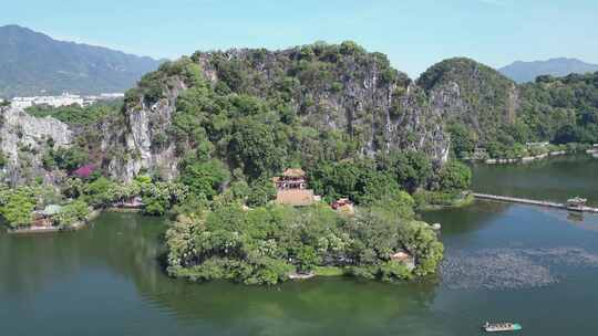 航拍广东肇庆七星岩景区