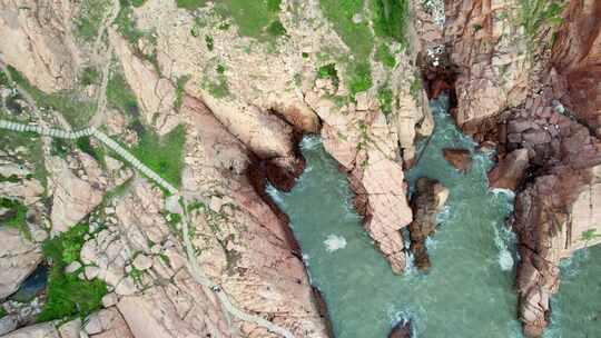 福建霞浦海浪拍打海岸风景航拍