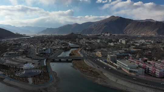 拉萨布达拉宫航拍全景