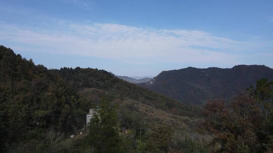 蓝天白云群山层山航拍