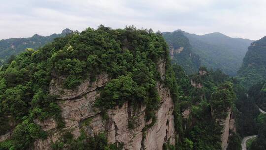 航拍奇山怪石悬崖峭壁