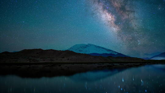 帕米尔高原,湿地,慕士塔格,雪山,星空,银河