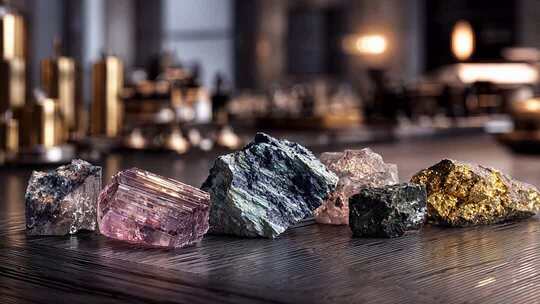 多彩宝石矿材特写