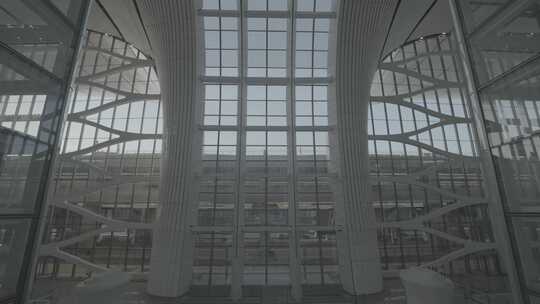 4K大兴机场内部环境建筑结构空镜