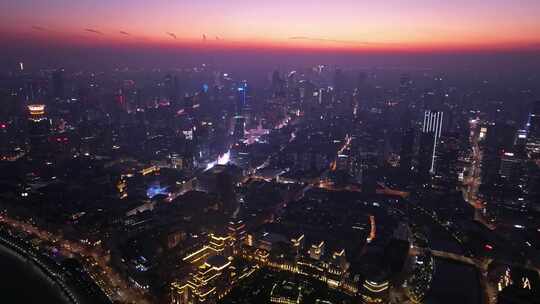 上海北外滩国际客运中心夜景航拍