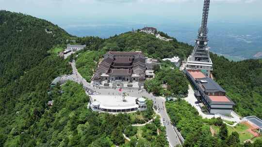 南岳衡山佛教寺庙上封寺航拍