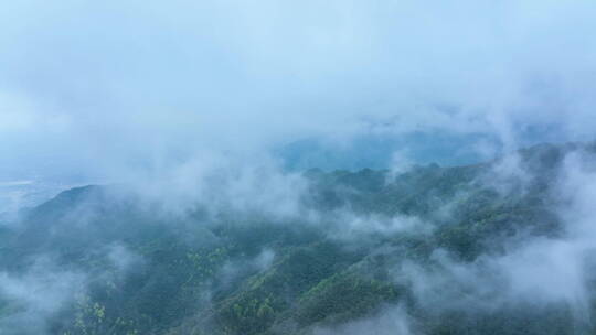 航拍云雾缭绕大山深处原始森林合集
