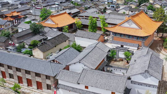 航拍大理剑川古城古建筑