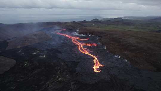 火山，熔岩，流动，喷发