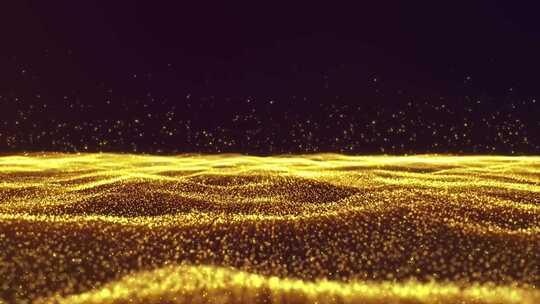 金色粒子唯美展示循环背景