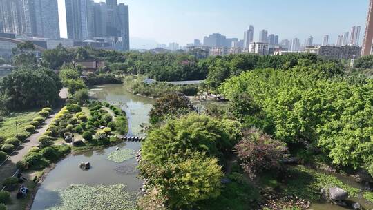 莆田市荔城区玉湖公园木兰溪顺济庙航拍