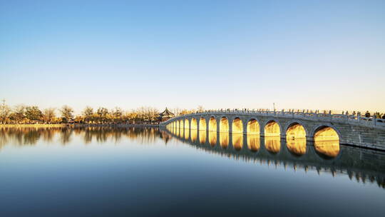 北京颐和园十七孔桥延时摄影HDR杜比视界