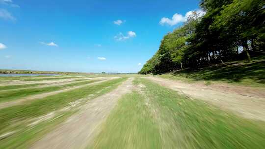 航拍盐城黄海野鹿荡滩涂湿地风光