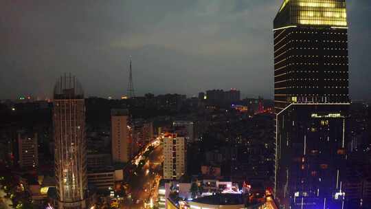 航拍宜昌城市夜景