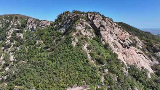 航拍威海里口山里口顶绝望坡秋季山野风景