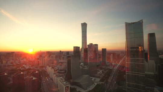 北京国贸日出 北京日出 北京早晨 城市日出