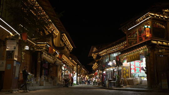 香格里拉夜景，载歌载舞，藏区舞蹈，藏区视频素材模板下载