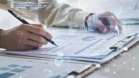 商务人士数据报表分析金融办公视频