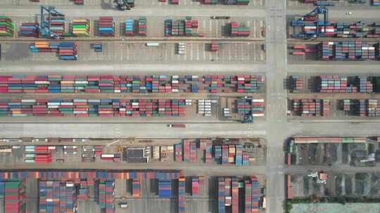 港口码头集装箱进出口贸易航拍视频素材模板下载
