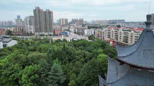 衡阳回雁峰雨花台雁峰公园亭台楼阁航拍