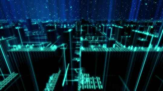 4K-科技城市、抽象城市、矩阵城市