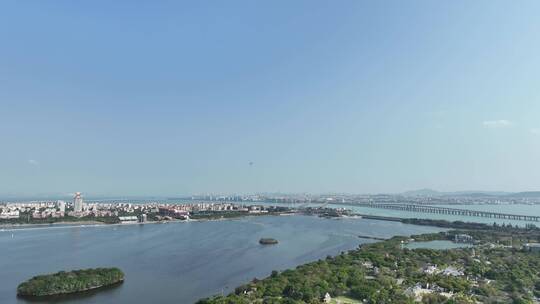 厦门城市风光航拍集美学村大景集美新城风景