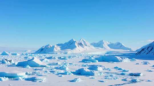 北极冰川冰山自然景观