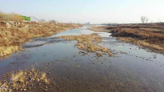 航拍 河流 小溪 水 水流 小河